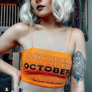 October is the best month crop top!